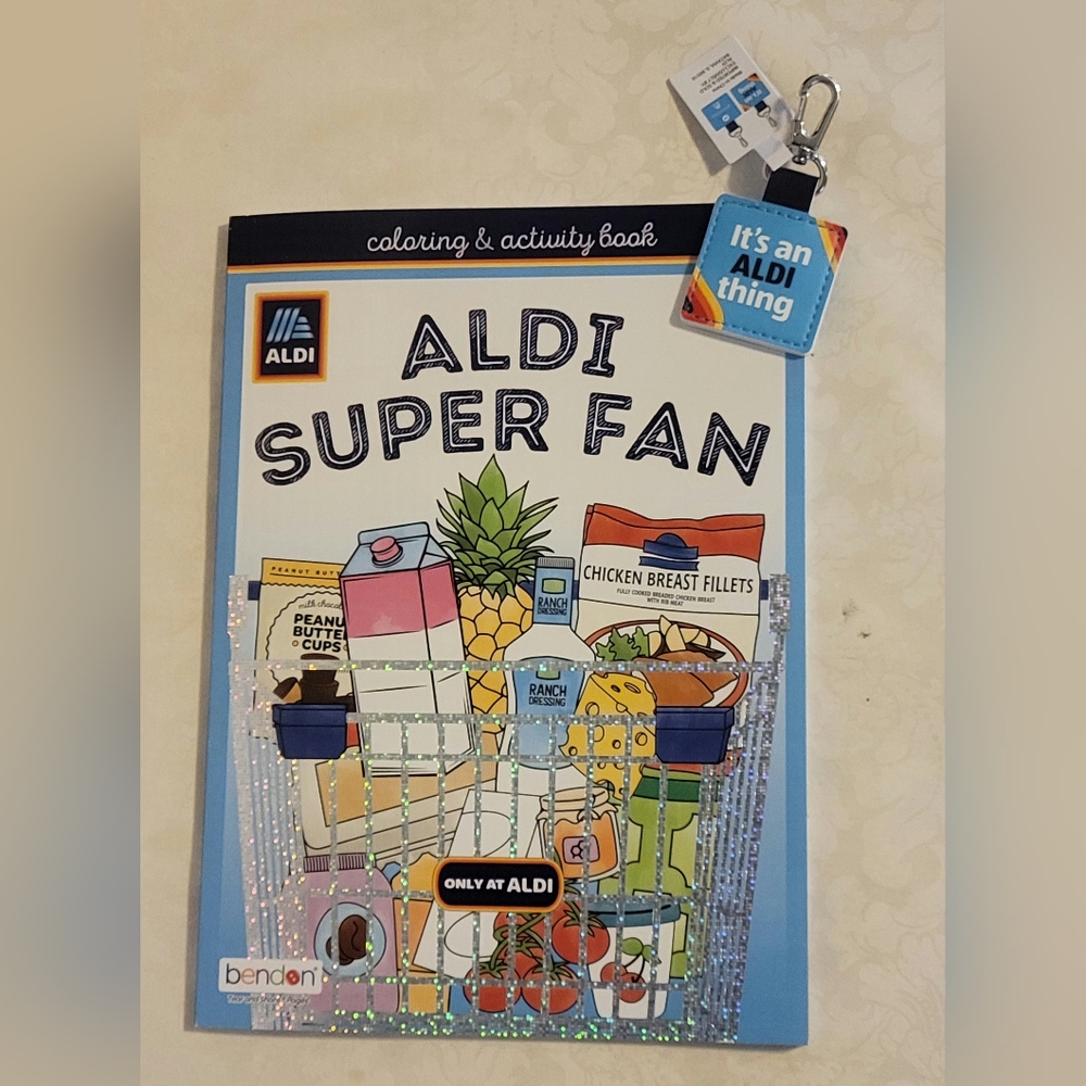 🍂*LAST ONE* ALDI Super Fan Adult Coloring Book w Keychain